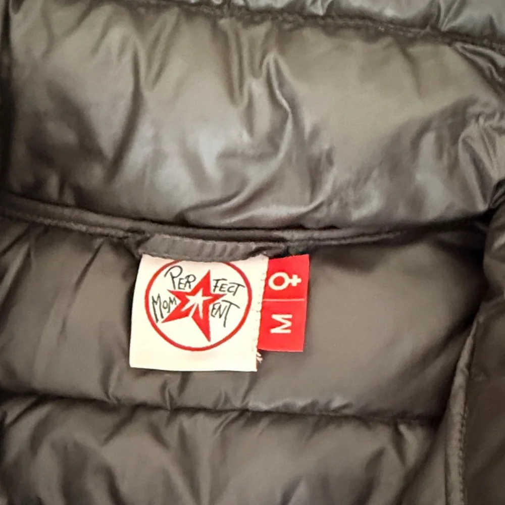 PERFECT MOMENT Gray Quilted women’s merino wool goose down Sweater - Picture 4 of 7